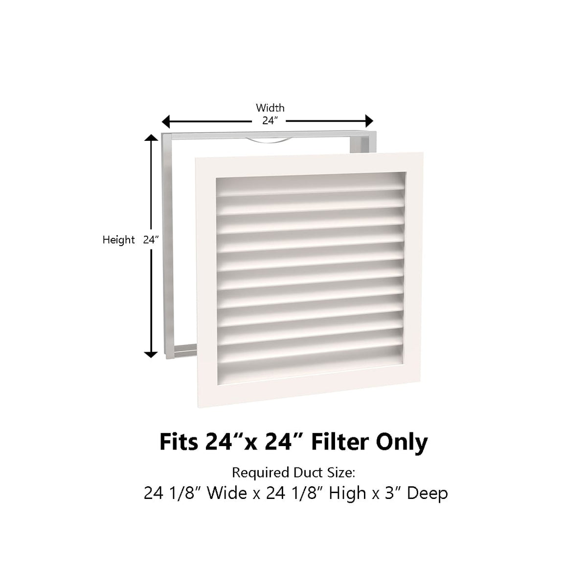Paintable Wood Air Return Grille - 24" x 24" Duct Size