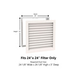 Paintable Wood Air Return Grille - 24" x 24" Duct Size