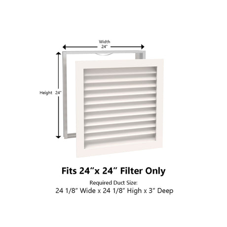 Paintable Wood Air Return Grille - 24" x 24" Duct Size