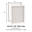 Paintable Wood Air Return Grille - 24" x 30" Duct Size