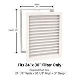Paintable Wood Air Return Grille - 24" x 30" Duct Size
