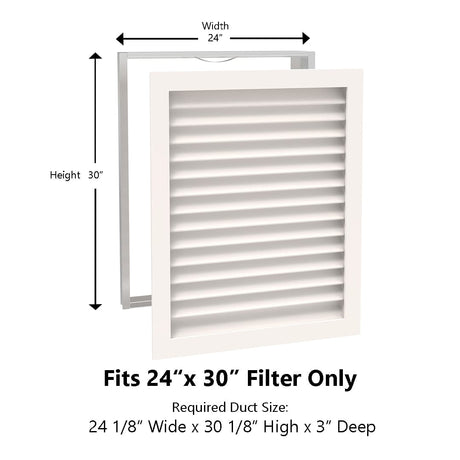 Paintable Wood Air Return Grille - 24" x 30" Duct Size