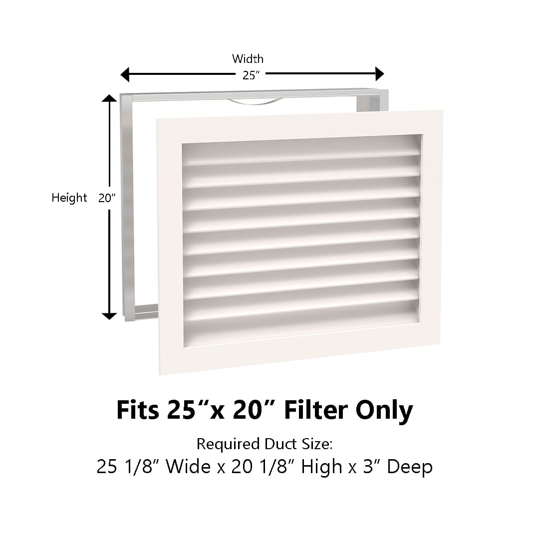 Paintable Wood Air Return Grille - 25" x 20" Duct Size