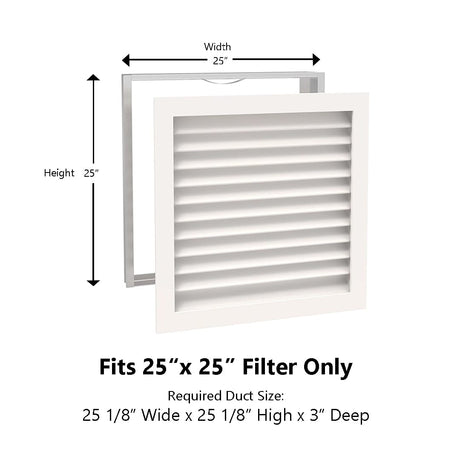 Paintable Wood Air Return Grille - 25" x 25" Duct Size
