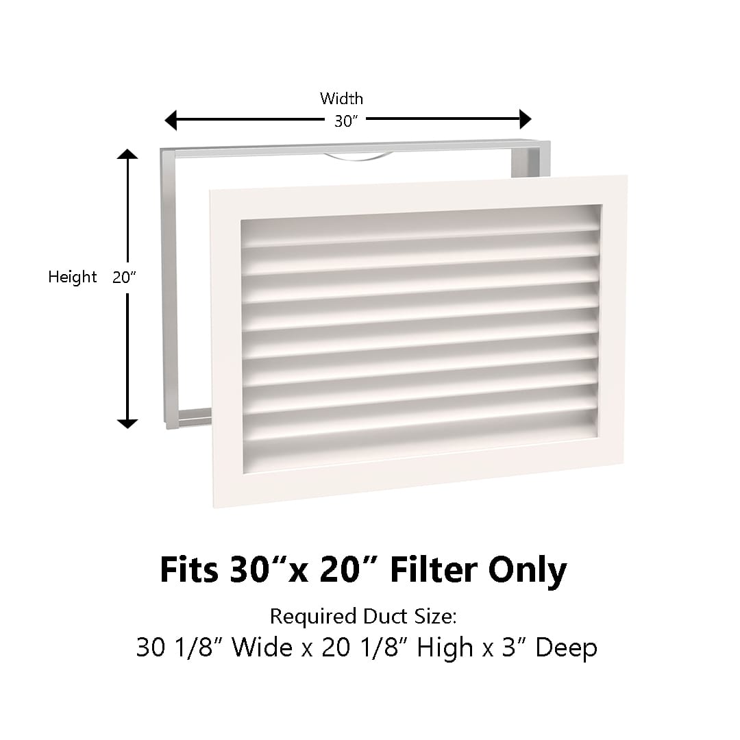 Paintable Wood Air Return Grille - 30" x 20" Duct Size