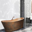 Paker Hammered Copper Double-Slipper Tub with Pedestal