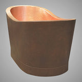 Paker Hammered Copper Double-Slipper Tub with Pedestal