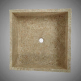 Paldey Marble Vessel Sink with Chiseled Exterior -  Light Cream