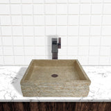 Paldey Marble Vessel Sink with Chiseled Exterior -  Light Cream