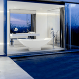 Paloma Solid Surface Stone Resin Freestanding Extra Deep Hammock Bathtub