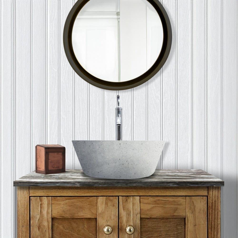 Pancosa Round Cast Concrete Vessel Sink - Light Grey