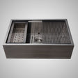Panola Stainless Steel Single-Bowl Workstation Farmhouse Sink with Ledge