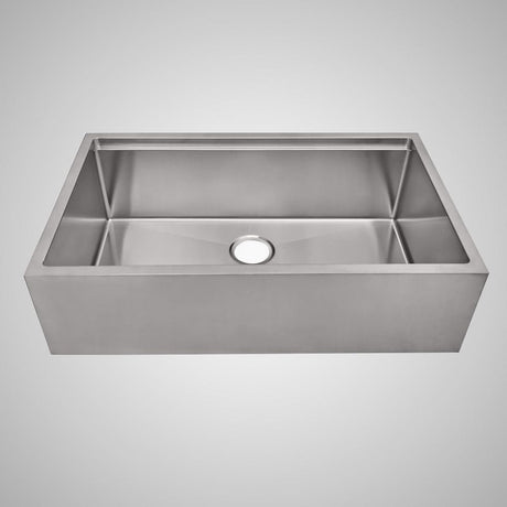 Panola Stainless Steel Single-Bowl Workstation Farmhouse Sink with Ledge