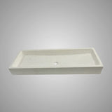 Papley Rectangular Cast Concrete Vessel B-Grade Sink - Cream