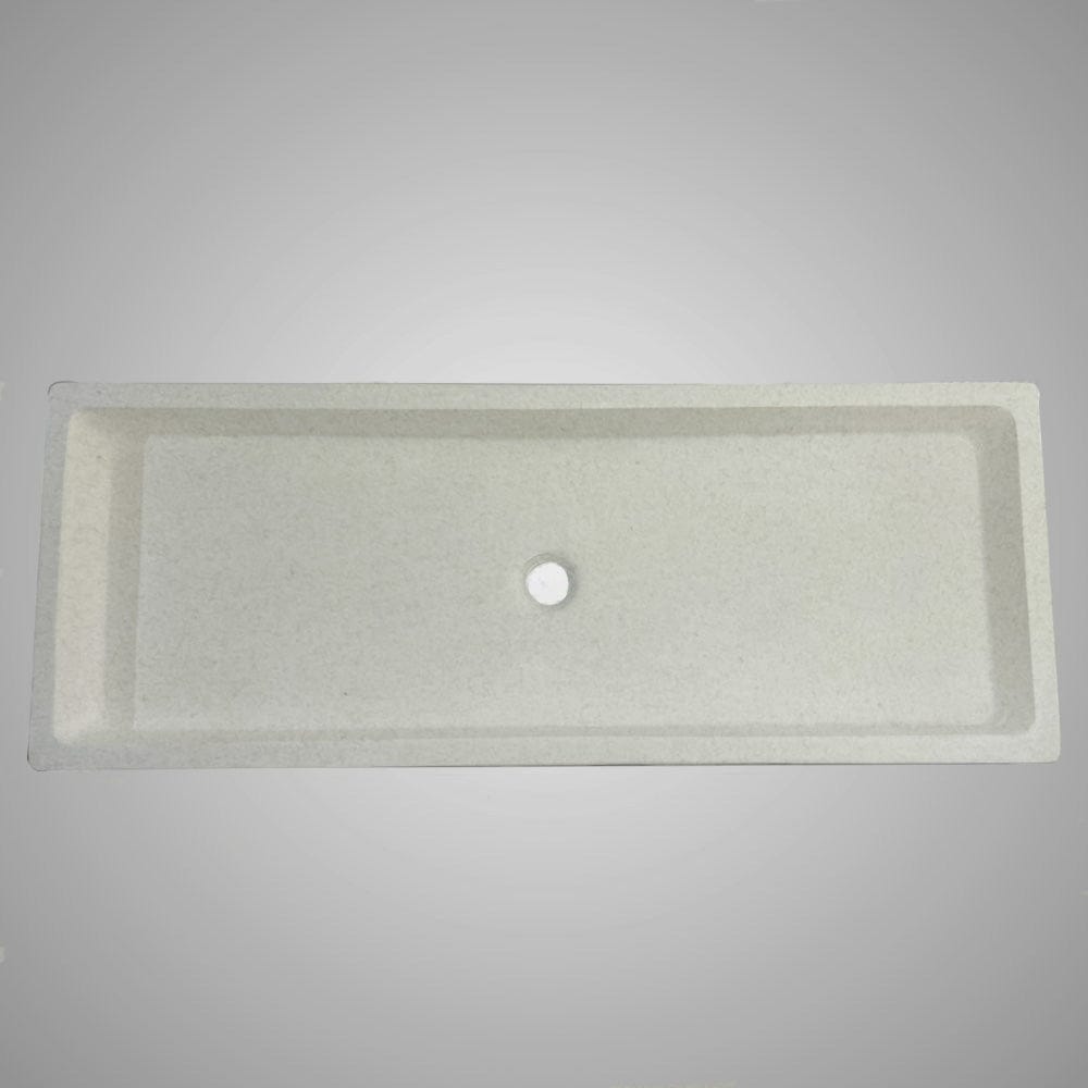 Papley Rectangular Cast Concrete Vessel B-Grade Sink - Cream