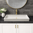 Papley Rectangular Cast Concrete Vessel B-Grade Sink - Cream