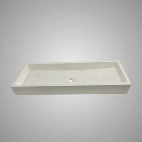 Papley Rectangular Cast Concrete Vessel B-Grade Sink - Cream