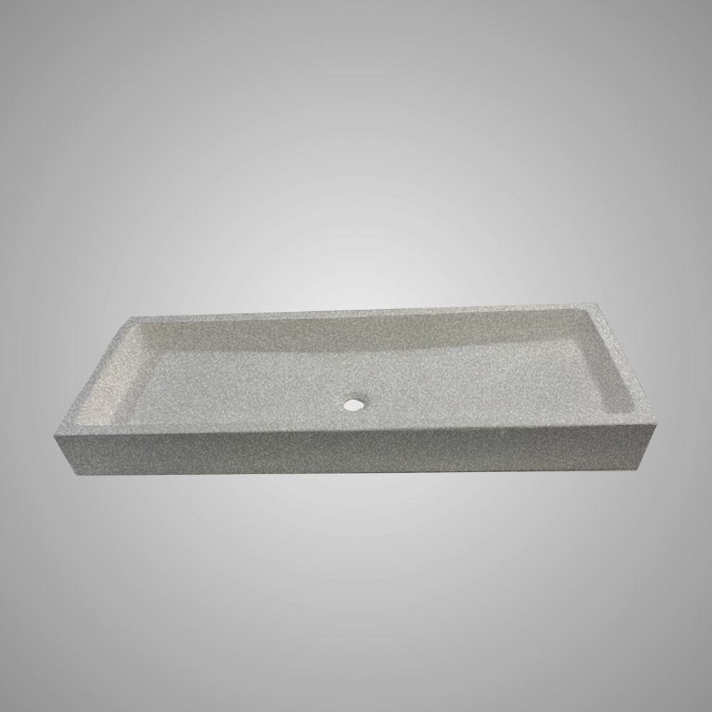 Papley Rectangular Cast Concrete Vessel B-Grade Sink - Dark Grey