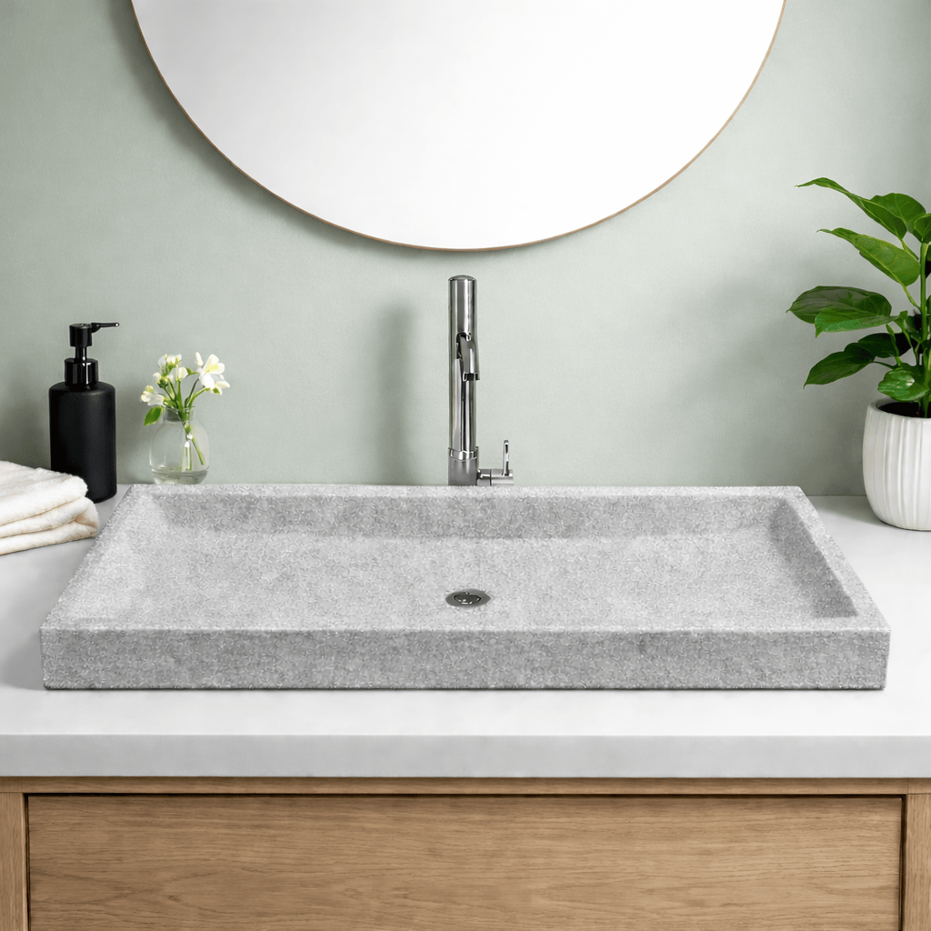 Papley Rectangular Cast Concrete Vessel B-Grade Sink - Dark Grey
