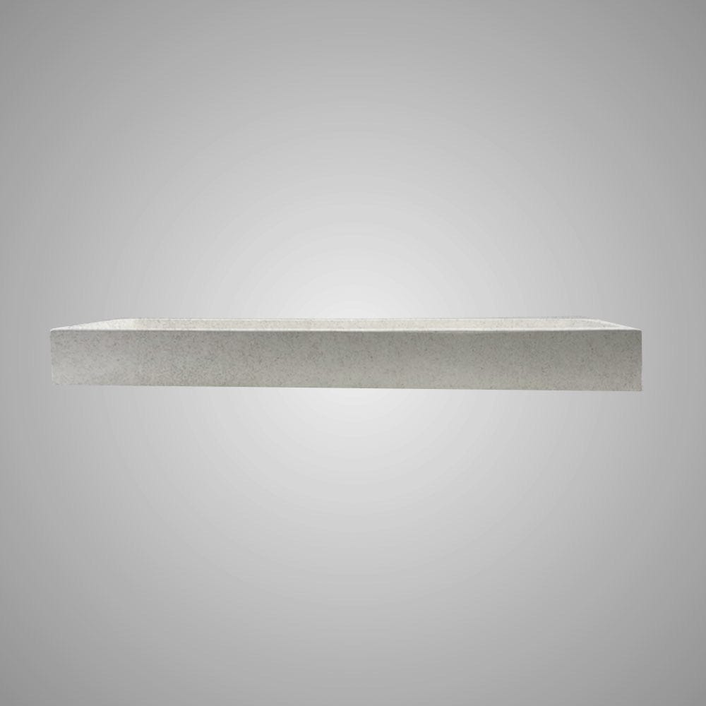 Papley Rectangular Cast Concrete Vessel B-Grade Sink - Light Grey