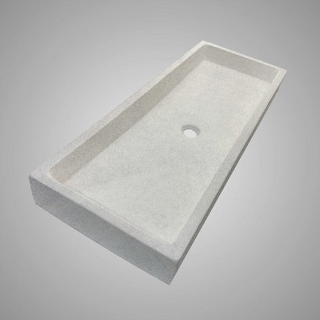 Papley Rectangular Cast Concrete Vessel B-Grade Sink - Light Grey