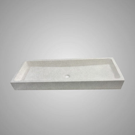 Papley Rectangular Cast Concrete Vessel B-Grade Sink - Light Grey