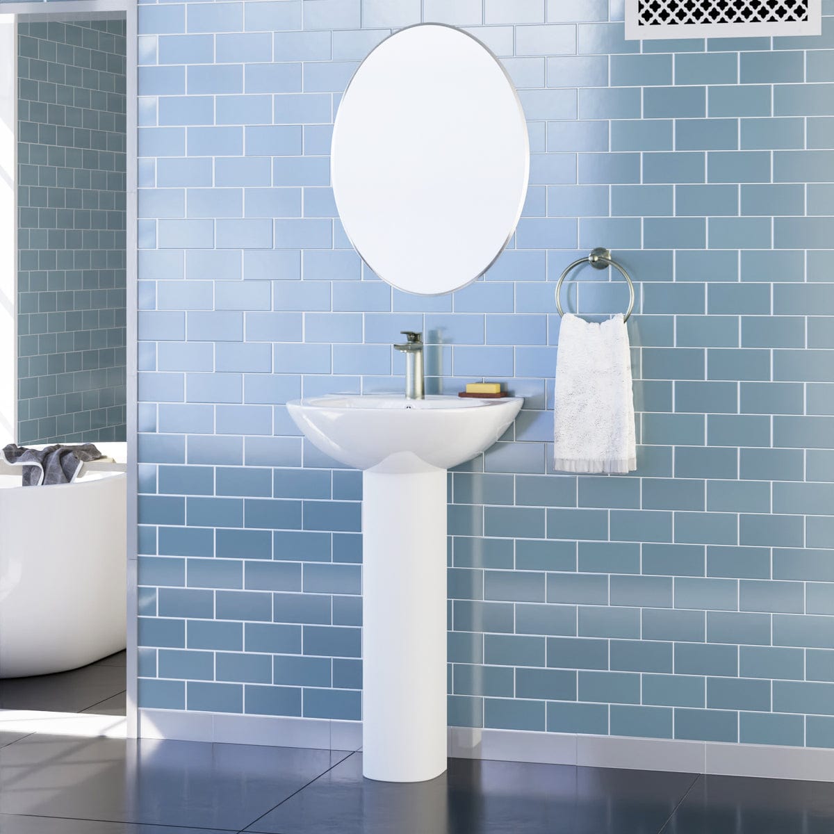 Parnesa Vitreous China Pedestal Sink