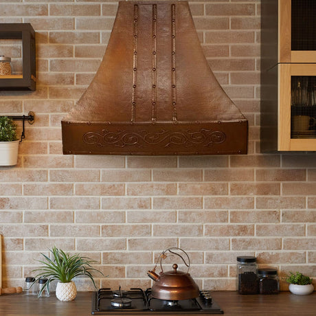 Pascal Hammered Copper Range Hood