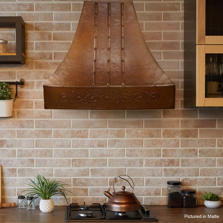 Pascal Hammered Copper Range Hood