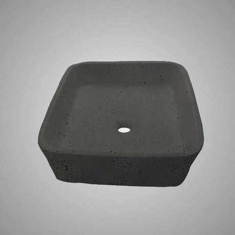 Paspen Rectangular Cast Concrete Vessel Sink - Black