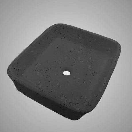 Paspen Rectangular Cast Concrete Vessel Sink - Black