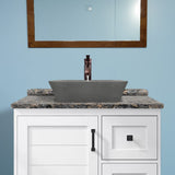 Paspen Rectangular Cast Concrete Vessel Sink - Black