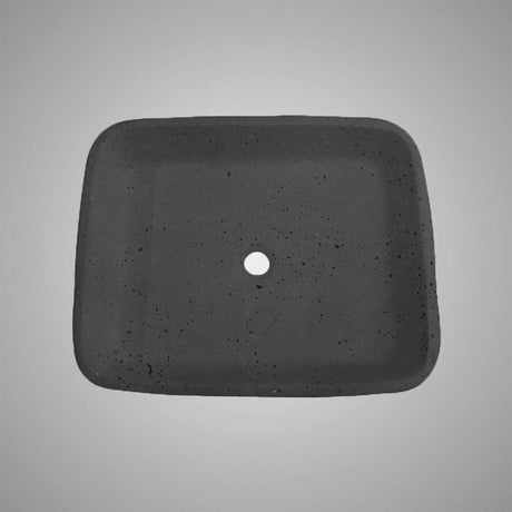 Paspen Rectangular Cast Concrete Vessel Sink - Black