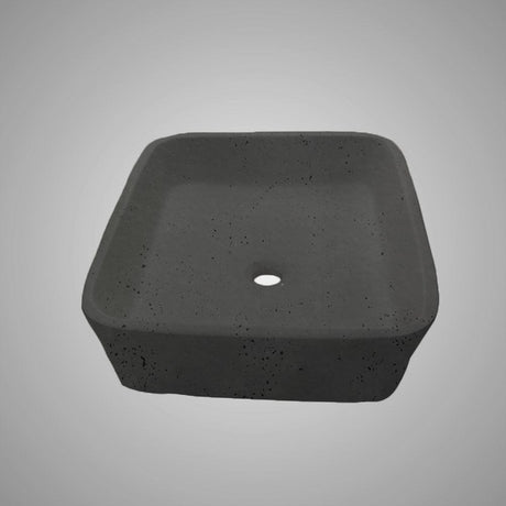Paspen Rectangular Cast Concrete Vessel Sink - Black