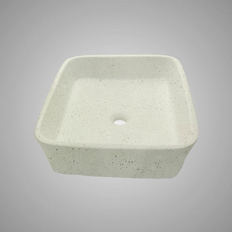 Paspen Rectangular Cast Concrete Vessel Sink - Cream