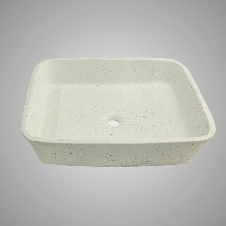 Paspen Rectangular Cast Concrete Vessel Sink - Cream