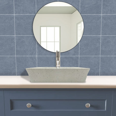 Paspen Rectangular Cast Concrete Vessel Sink - Cream