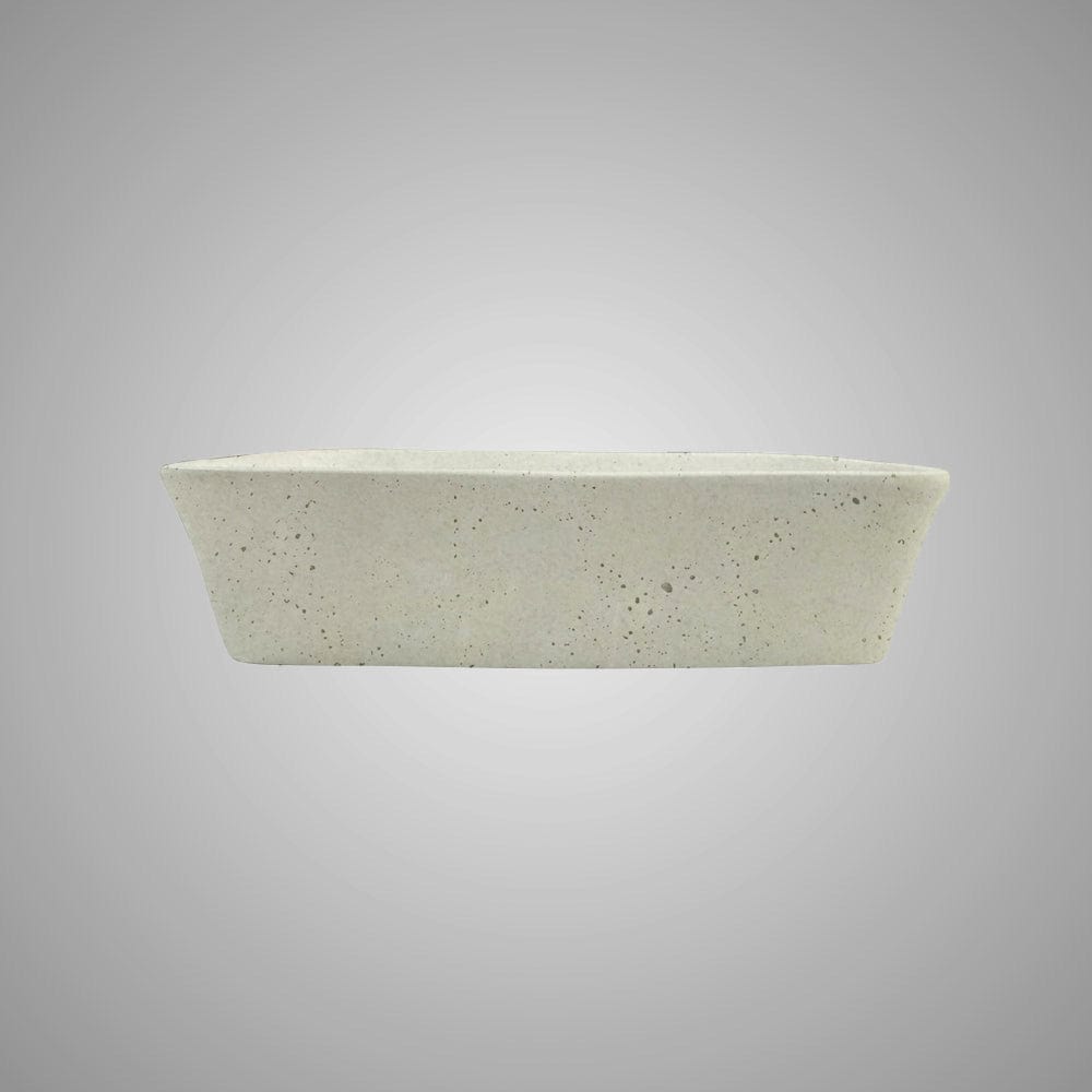 Paspen Rectangular Cast Concrete Vessel Sink - Cream