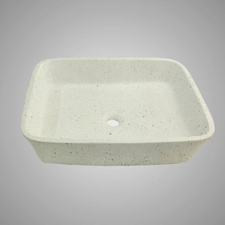 Paspen Rectangular Cast Concrete Vessel Sink - Cream