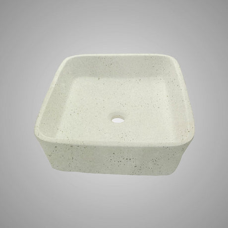 Paspen Rectangular Cast Concrete Vessel Sink - Cream