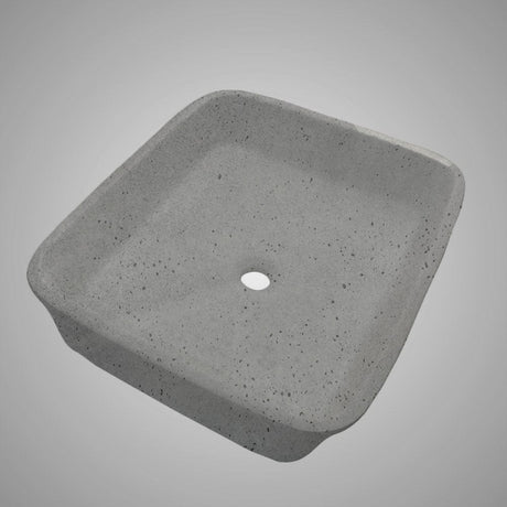 Paspen Rectangular Cast Concrete Vessel Sink - Dark Grey