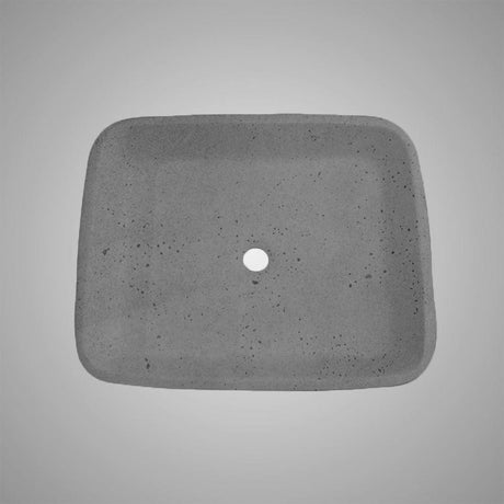 Paspen Rectangular Cast Concrete Vessel Sink - Dark Grey