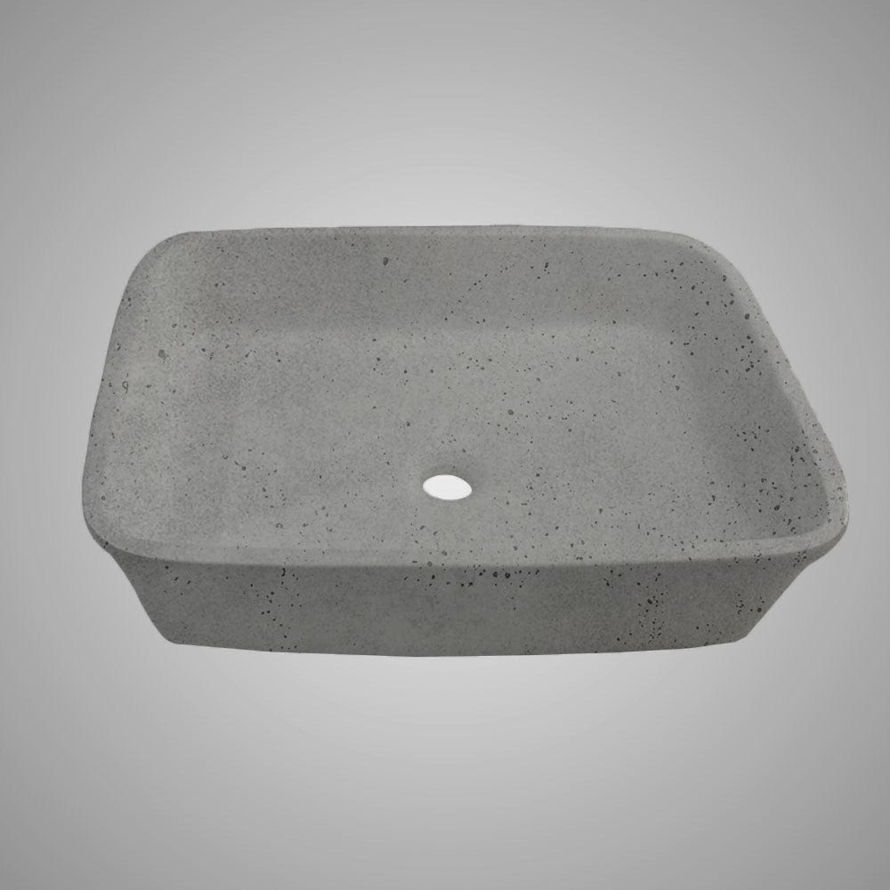 Paspen Rectangular Cast Concrete Vessel Sink - Dark Grey