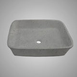 Paspen Rectangular Cast Concrete Vessel Sink - Dark Grey