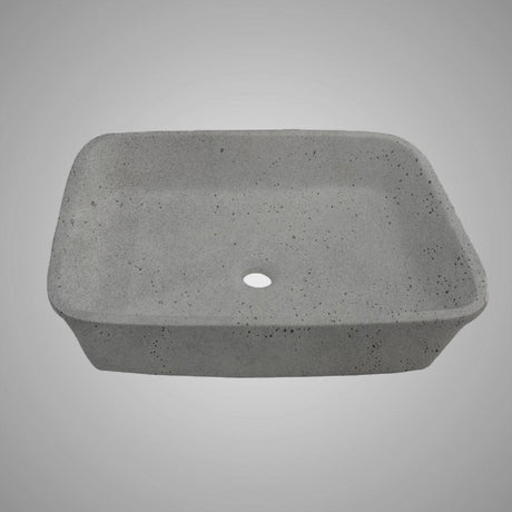 Paspen Rectangular Cast Concrete Vessel Sink - Dark Grey
