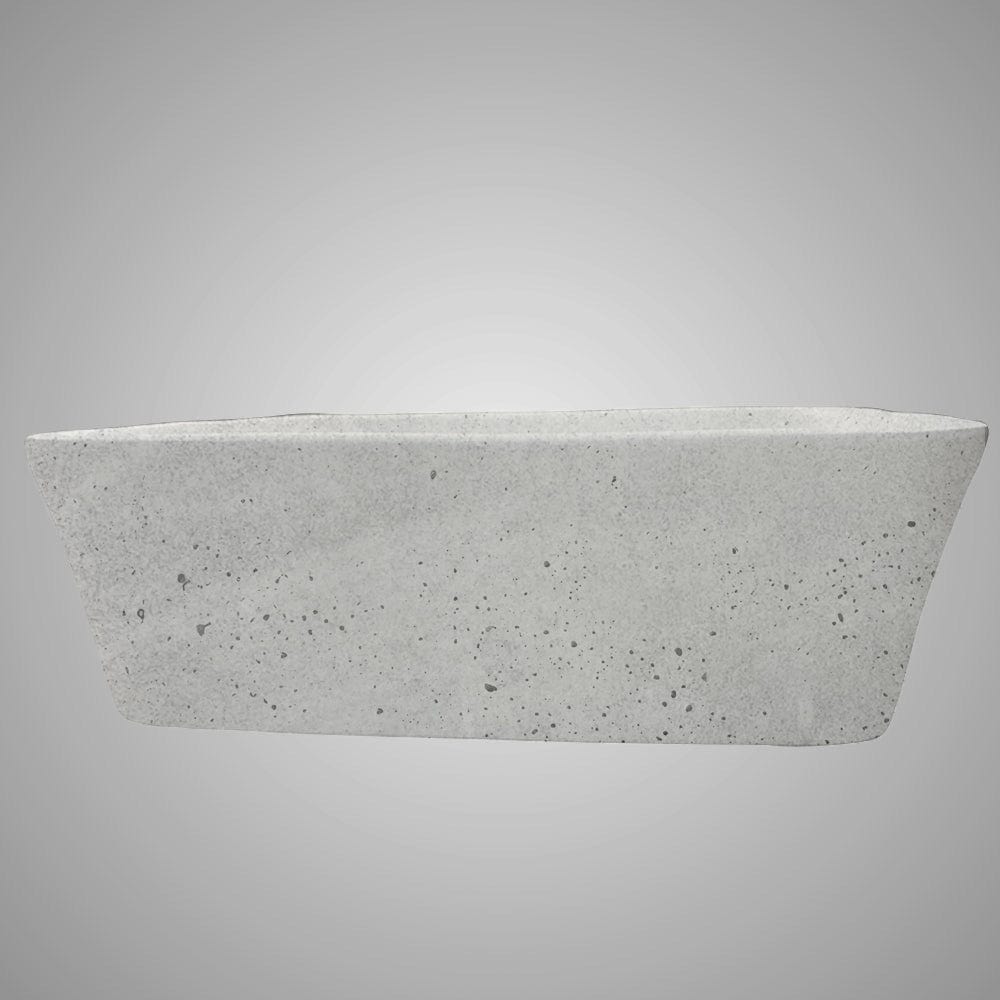 Paspen Rectangular Cast Concrete Vessel Sink - Light Grey