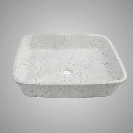 Paspen Rectangular Cast Concrete Vessel Sink - Light Grey