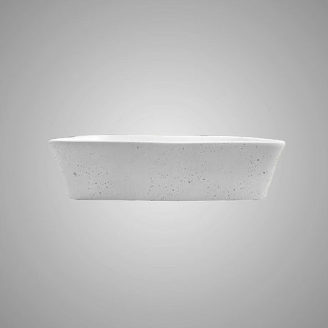 Paspen Rectangular Cast Concrete Vessel Sink - White