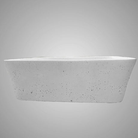 Paspen Rectangular Cast Concrete Vessel Sink - White