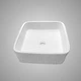 Paspen Rectangular Cast Concrete Vessel Sink - White